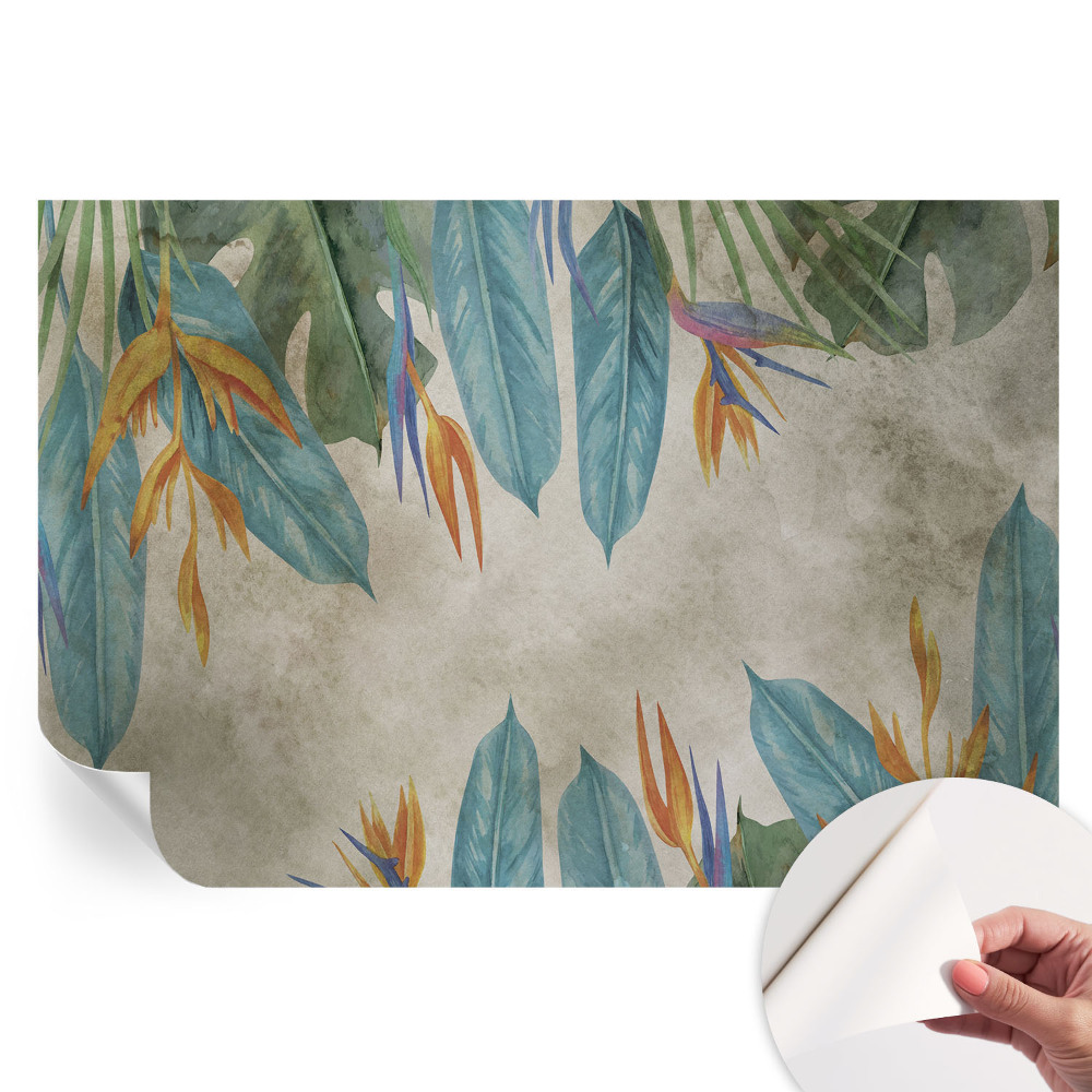 Tapet autoadeziv pentru camera de zi Flori tropicale