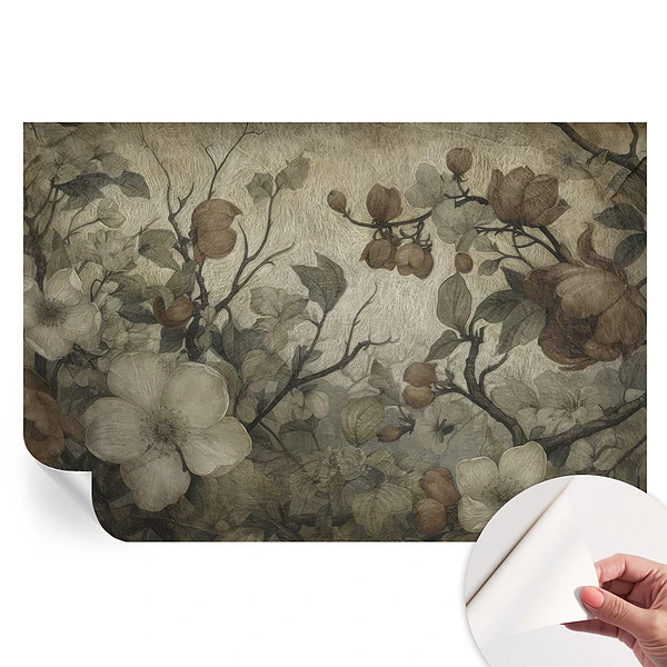 Fototapet modern pentru sufragerie cu model floral