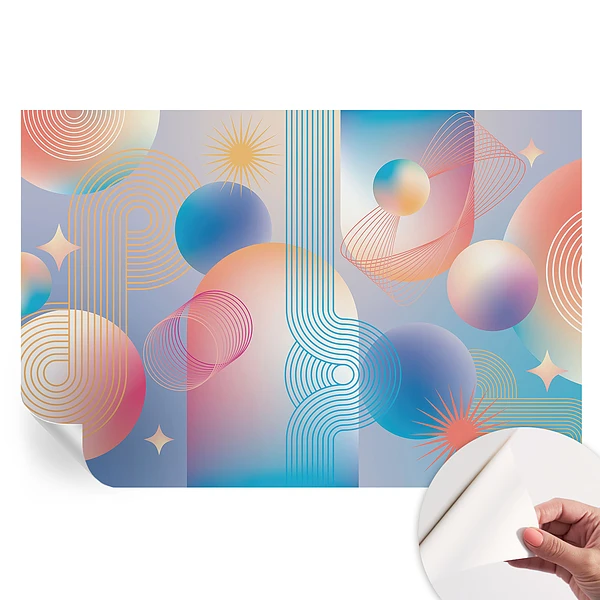 Fototapet autoadeziv pentru dormitor cu model abstract colorat