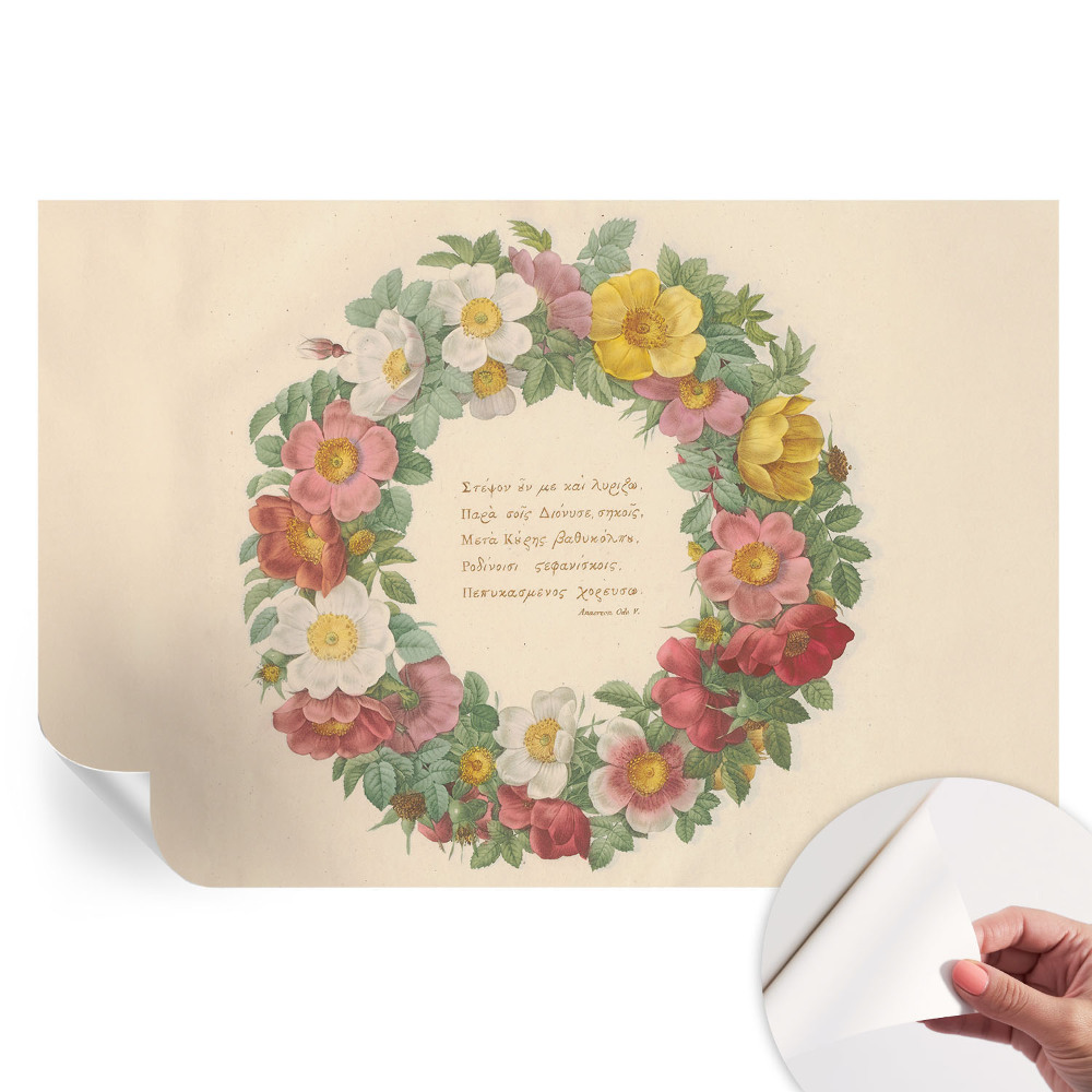 Tapet autoadeziv pentru camera de zi Coroană florală