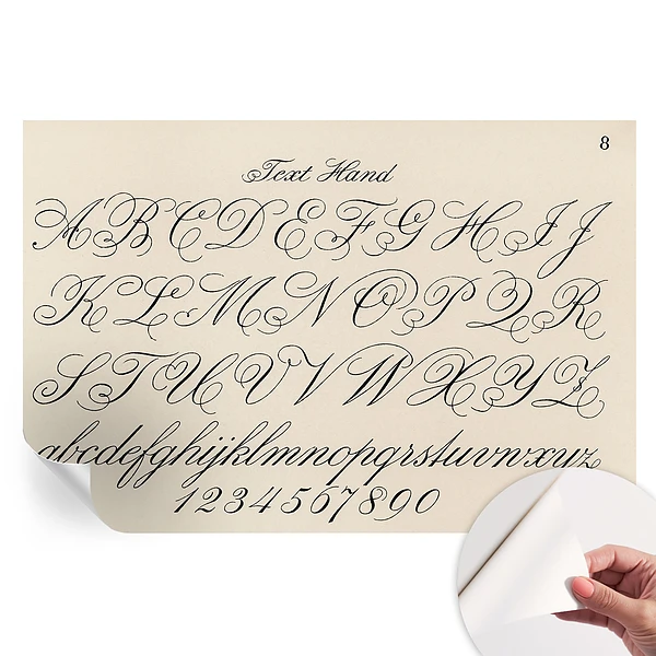 Fototapet modern pentru sufragerie cu model de scriere caligrafică
