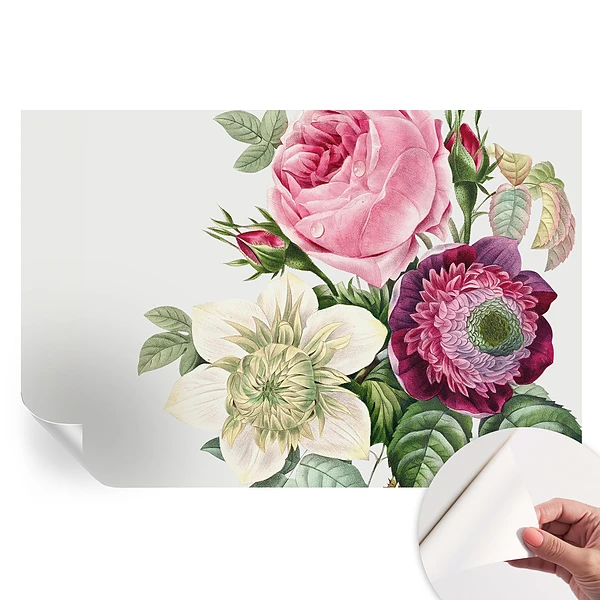 Fototapet autoadeziv pentru dormitor cu model buchet de flori