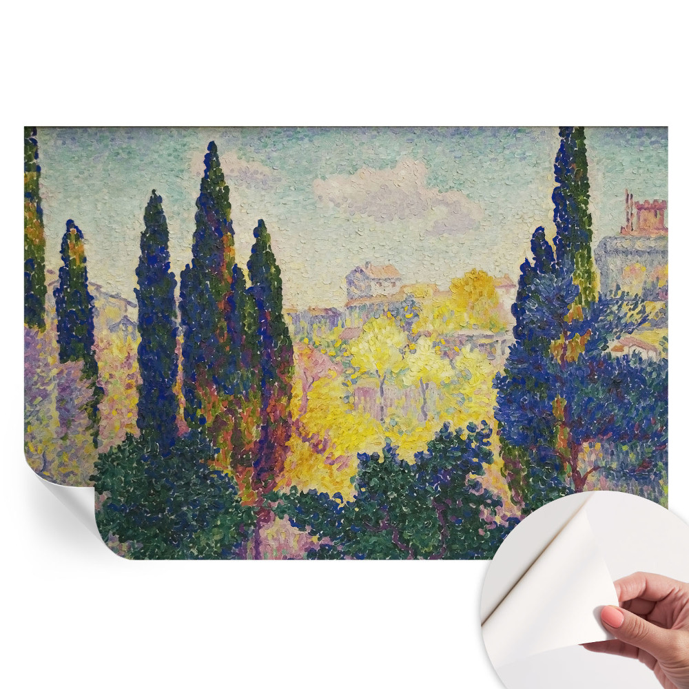 Fototapet modern pentru sufragerie cu peisaje impresioniste