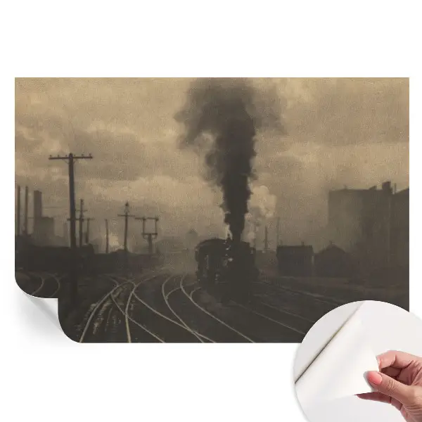 Fototapet modern pentru sufragerie cu peisaj industrial