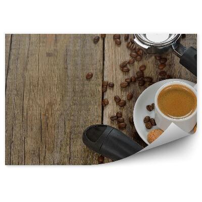 Fototapet pentru perete Aparat espresso, ceașcă de cafea boabe
