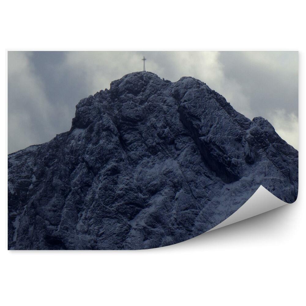Fototapet pentru perete Giewont Cross Zăpadă De Iarnă Munții Tatra Nori