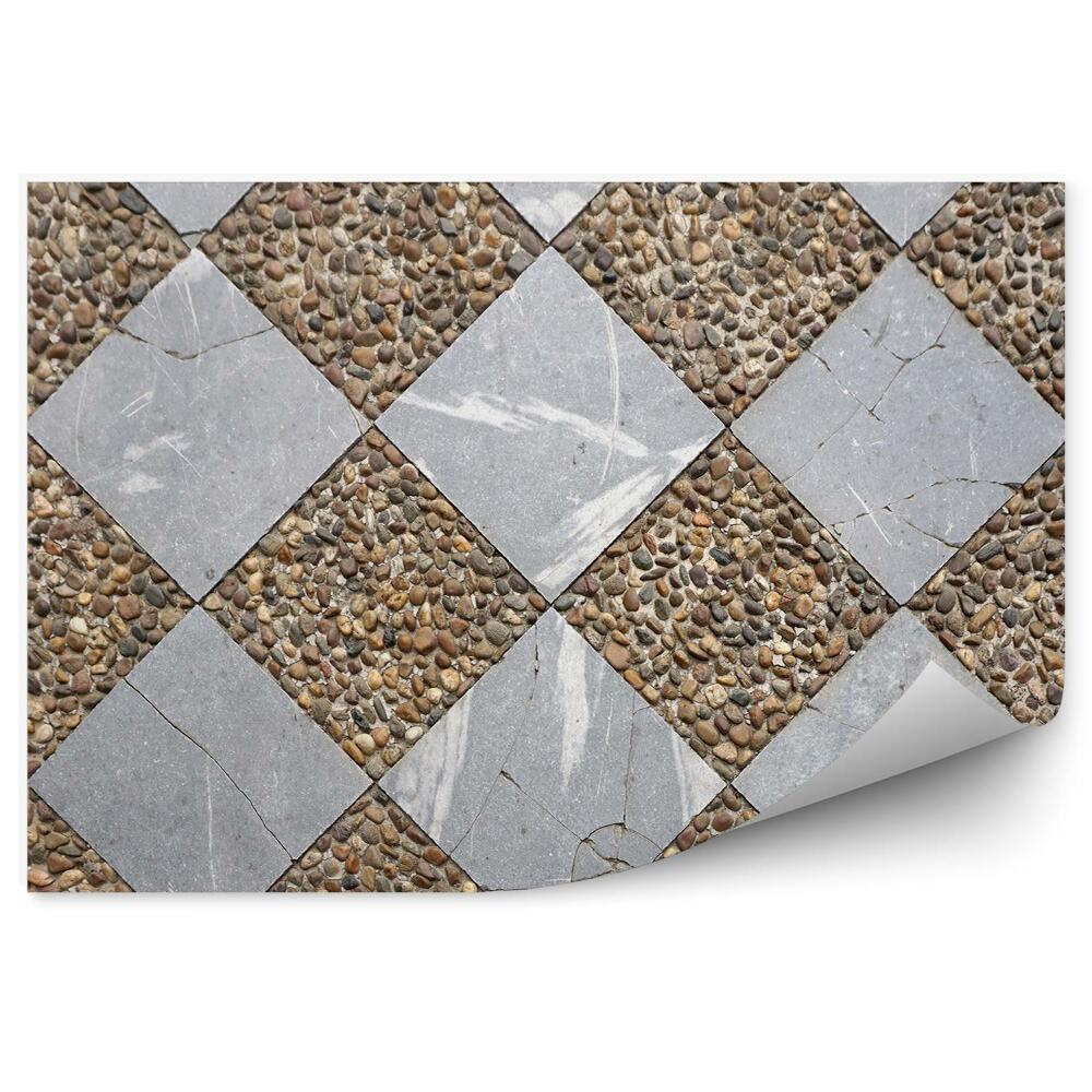 Fototapet vintage Marmură Pietriș Pietricele Linii Model De Diamant