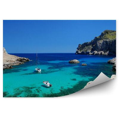 Fototapet vintage Bărci Cu Apă Albastră Orizontul Insulei