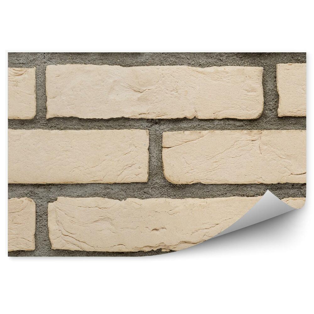 Fototapet pentru perete Cărămizi Bej Vizibile De Aproape