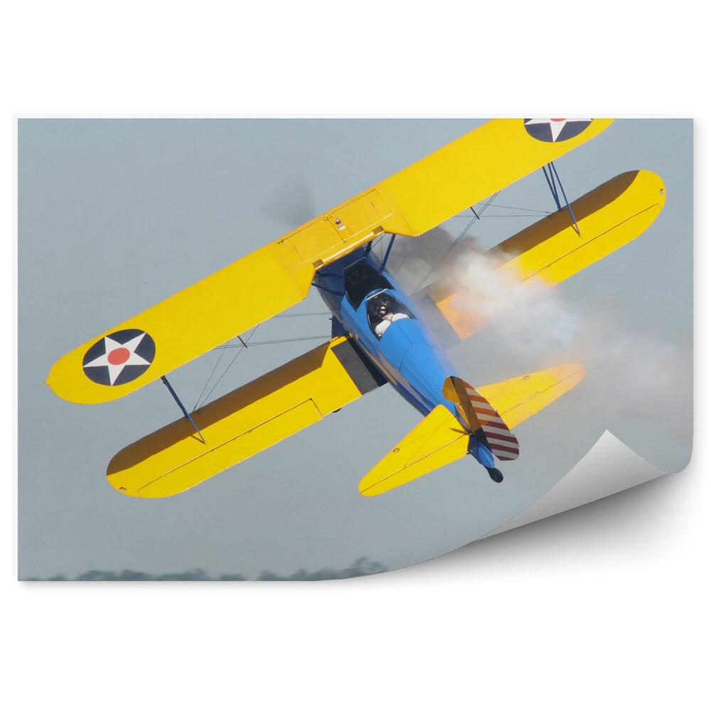 Fototapet vintage Avionul elicopter decolează colorat