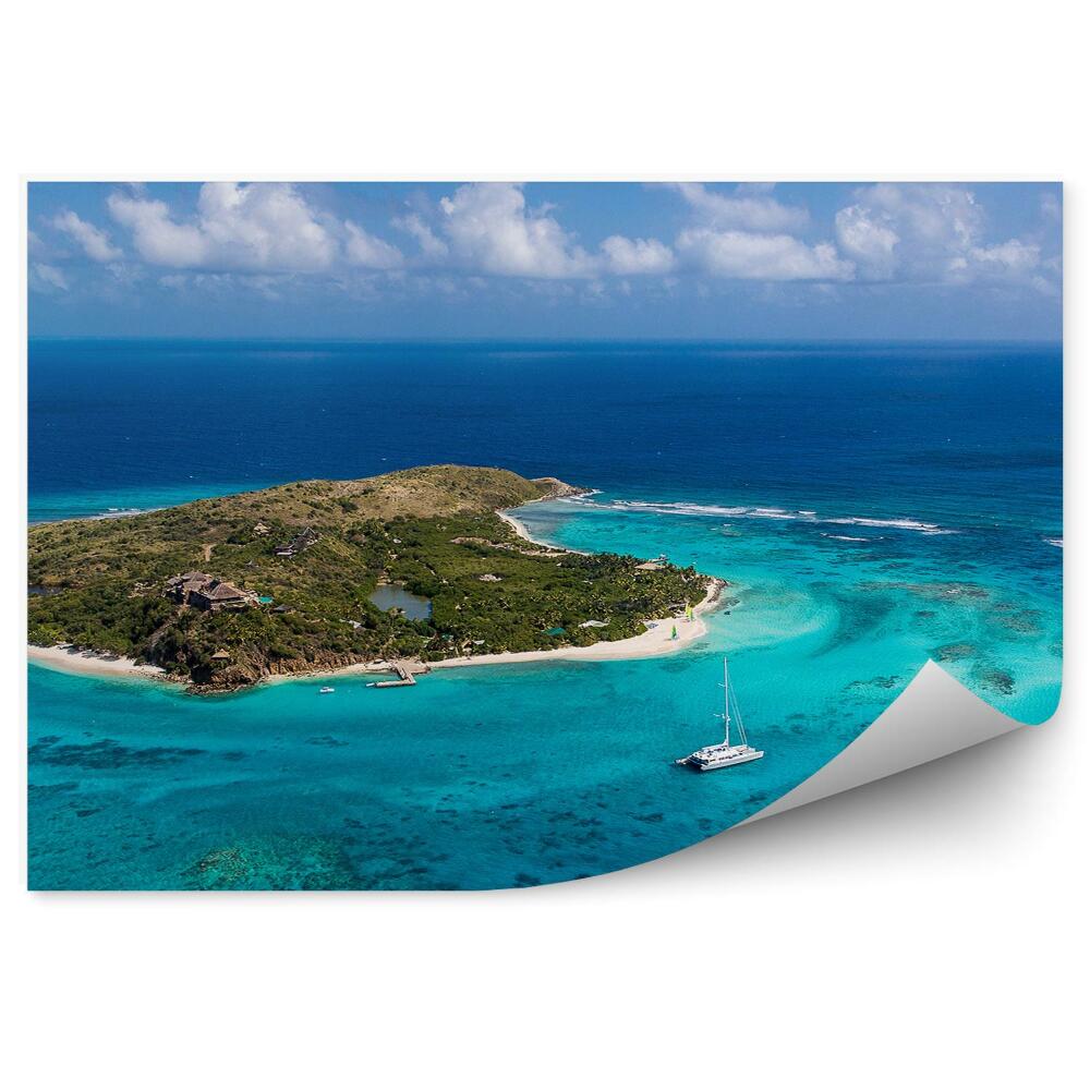 Fototapet Insulă Verde În Reciful Navei Maritime