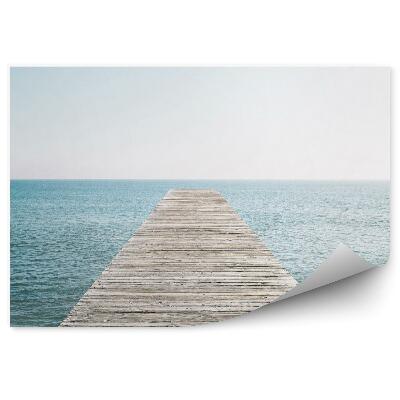 Fototapet vintage dig de lemn apă albastru orizont albastru