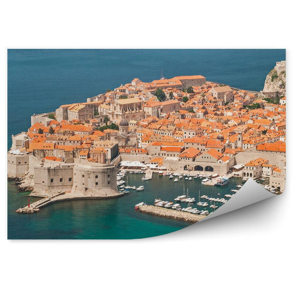 Fototapet Navele portului din Dubrovnik adăpostesc apă albastră