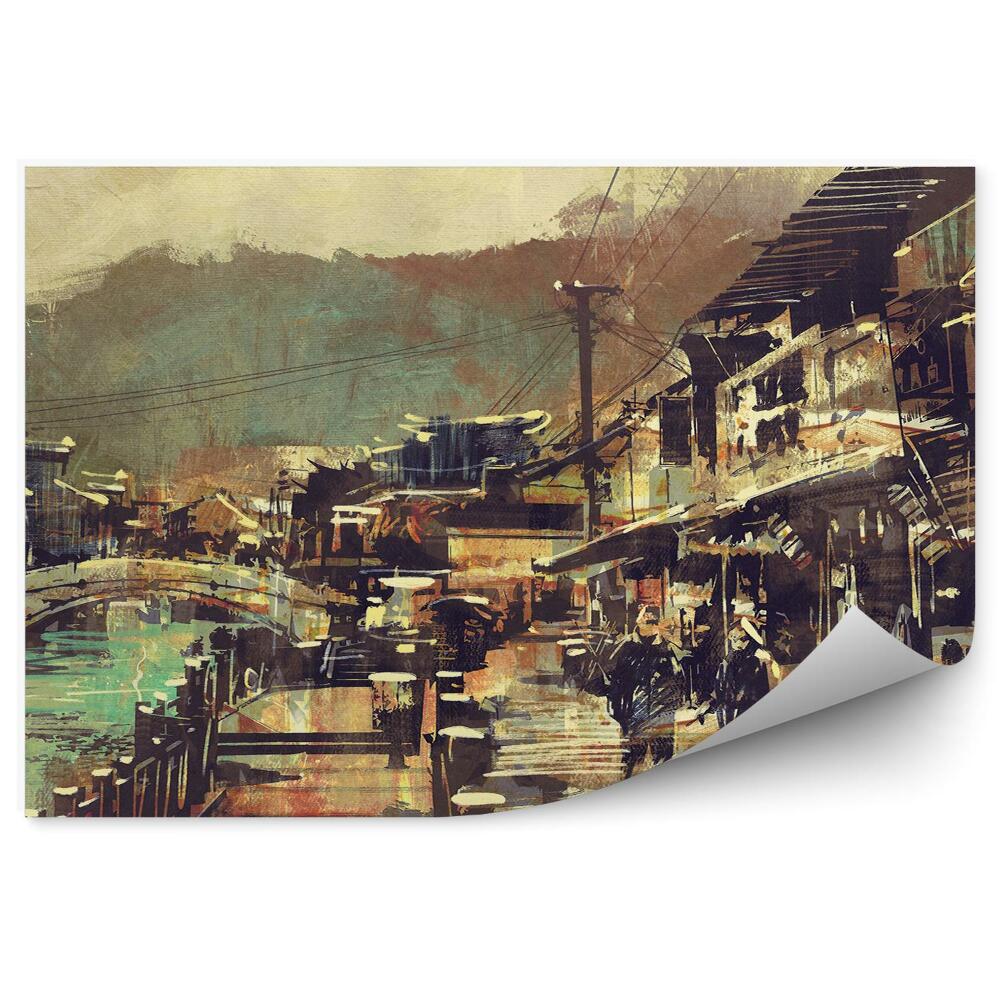 Decor fototapet Pod Clădiri Gri Sat Imagini