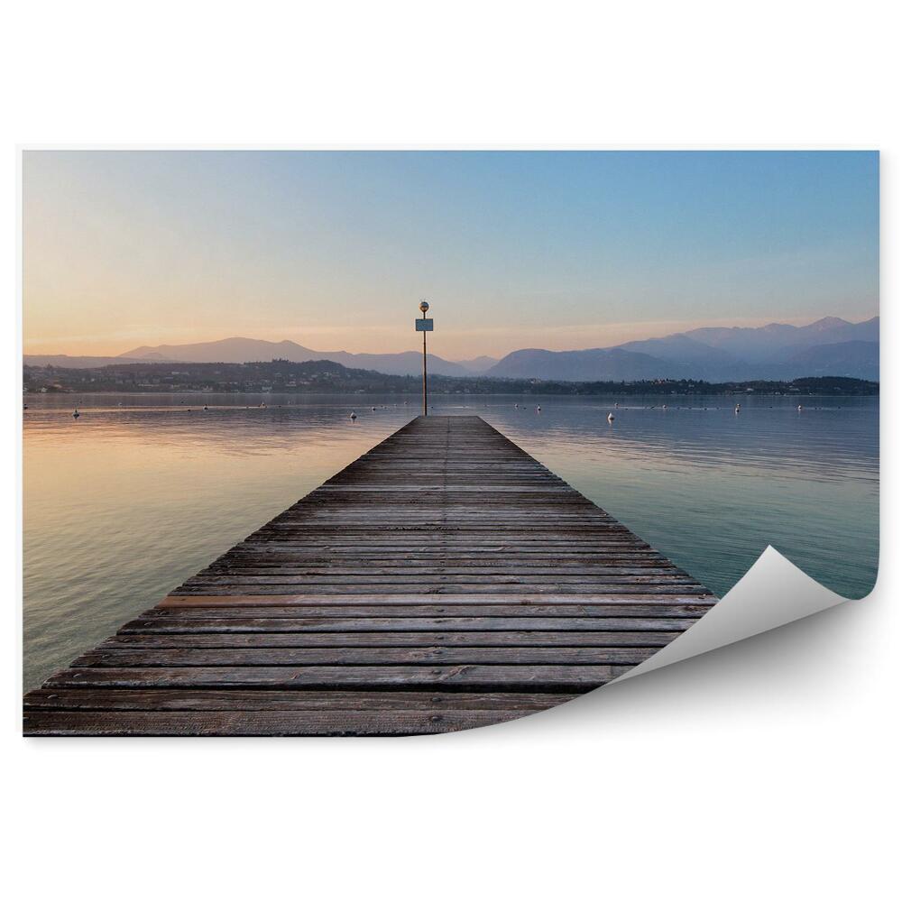 Fototapet vintage Dig De Lemn Lac Munți