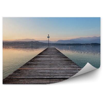 Fototapet vintage Dig De Lemn Lac Munți