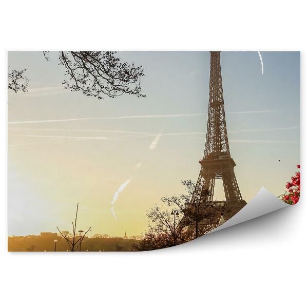 Fototapet perete Împușcătură colorată de primăvară a Turnului Eiffel