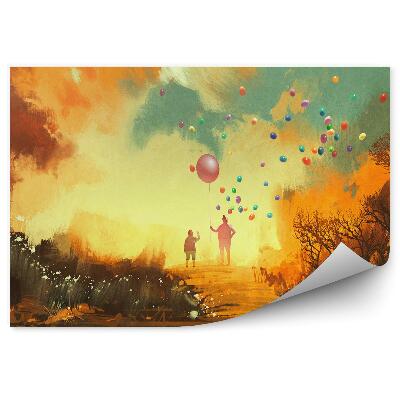 Fototapet Oameni Cu Baloane Cu Imagini Cu Copaci