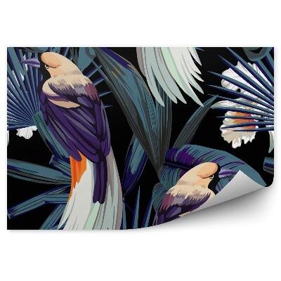 Fototapet pentru perete Păsări, orhidee și noapte de junglă