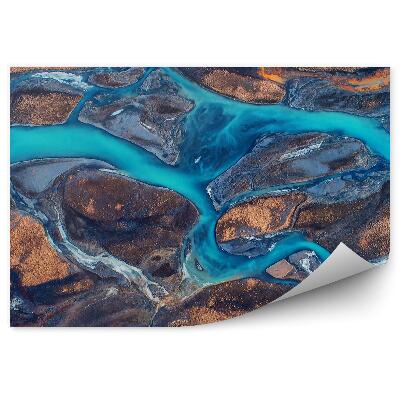 Fototapet vintage Vedere aeriană a câmpurilor râului