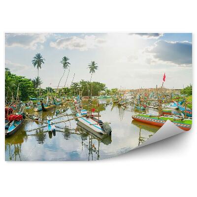 Fototapet Dafin Tropical Bărci Palmieri Plante Exotice