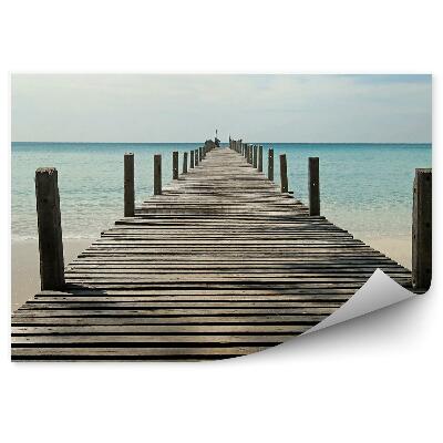 Fototapet vintage Dig De Lemn Ocean Mare Cer Nori