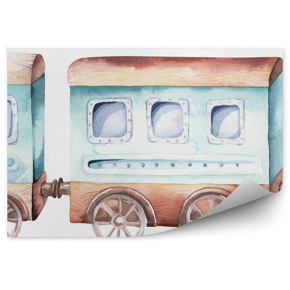 Fototapet Vechi tren de jucărie pe fundal alb