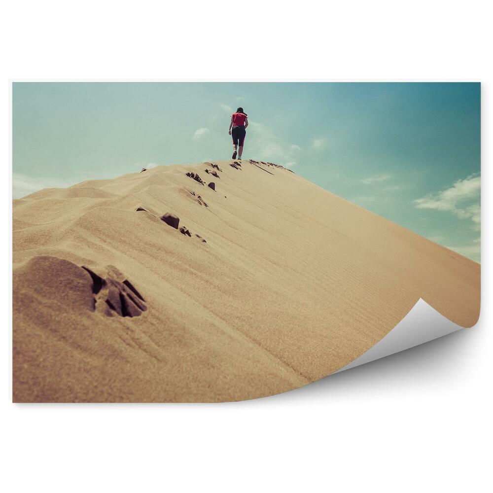 Decor fototapet Fată Dune Deșert Kazahstan Cer Nori