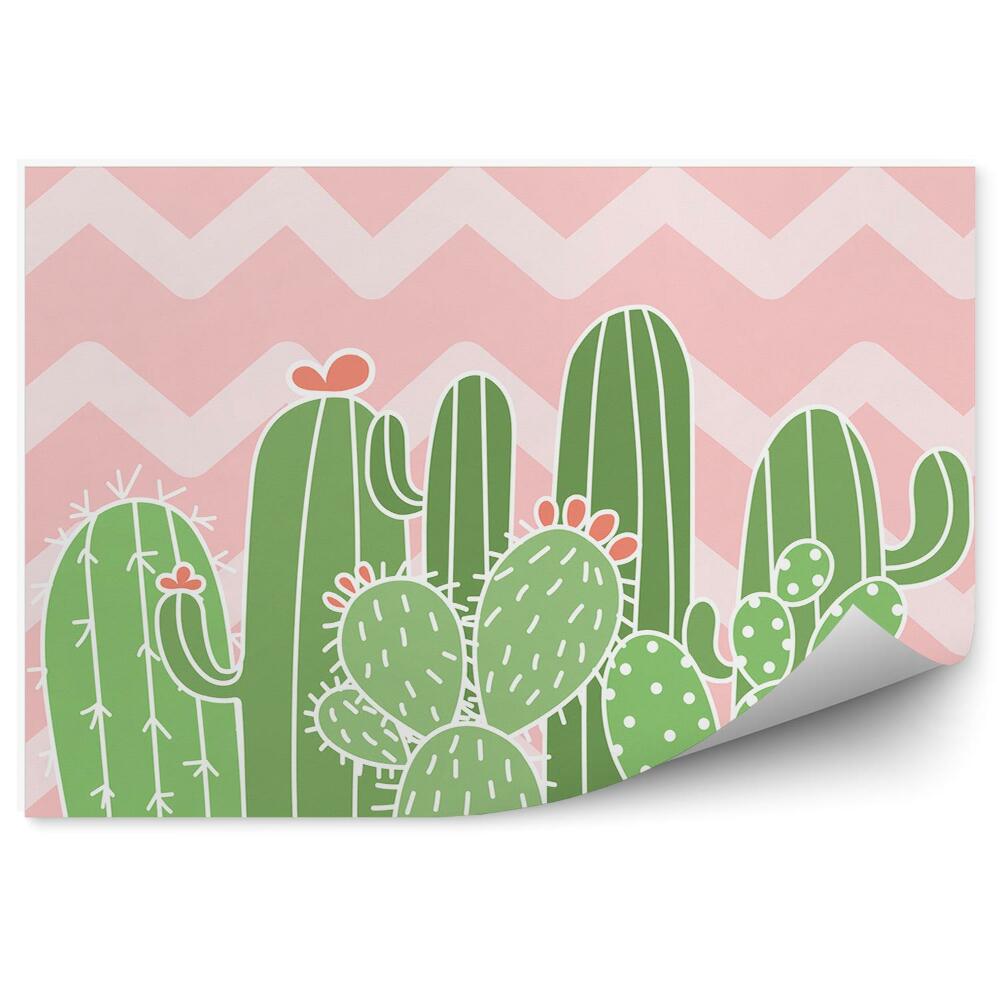 Fototapet pentru perete Model geometric de cactusi în dungi
