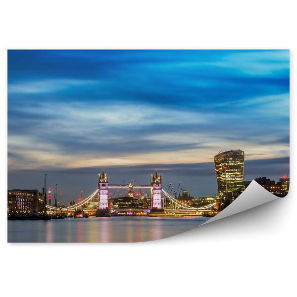 Fototapet pentru perete Panorama Orașului Londra Luminează Nori Cerul
