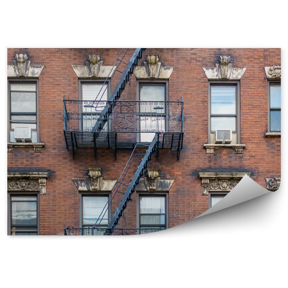 Fototapet perete Fațada clădirii din New York cu evacuare de incendiu
