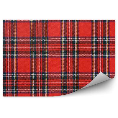 Fototapet Eșarfă Tartan Roșu În Carouri