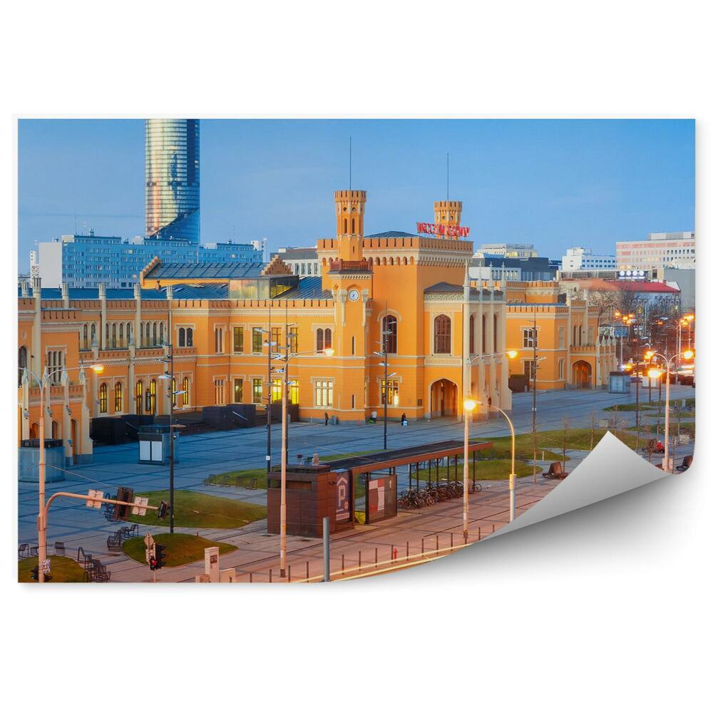 Decor fototapet Gara Principală Wrocław, Trotuar, Cer