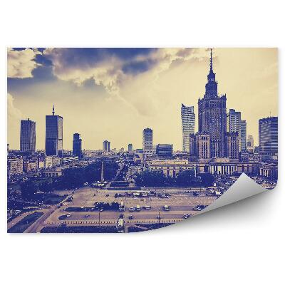 Fototapet Stil Vechi Varșovia Centrul Orașului Cer Nori Transport