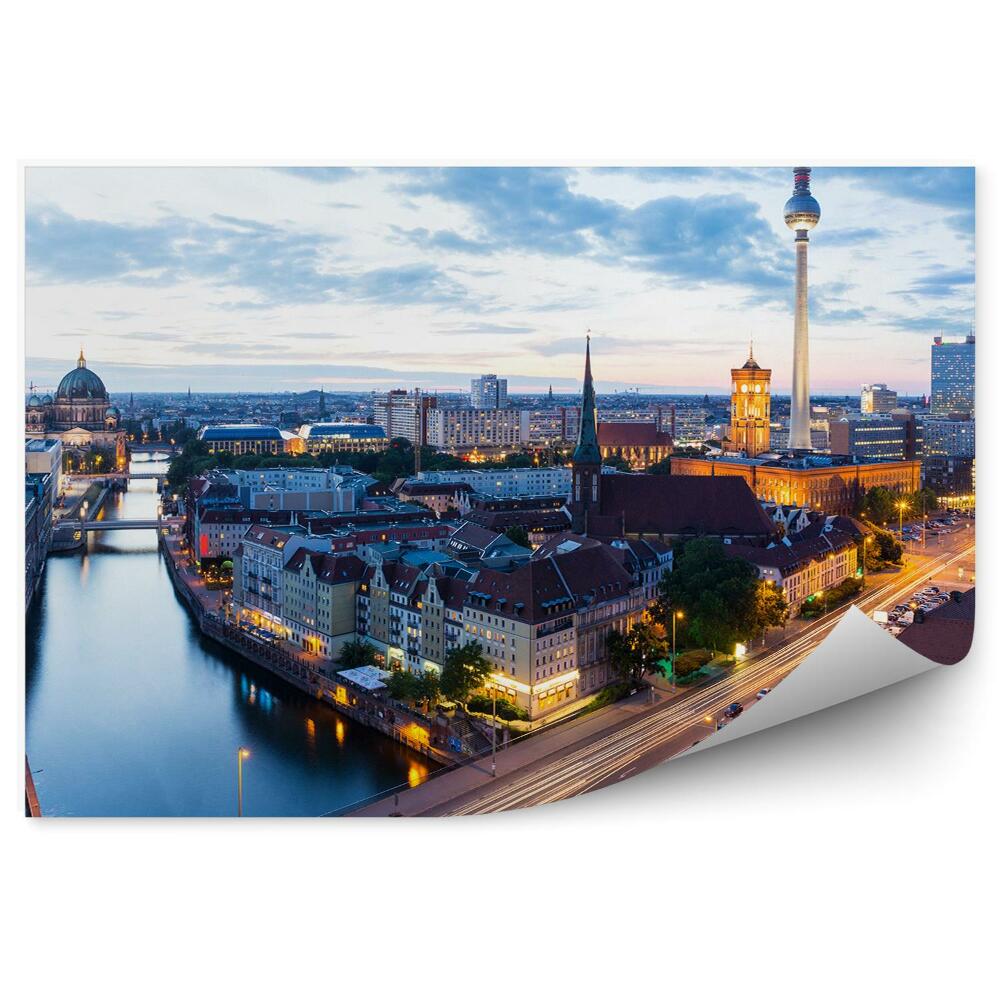 Decor fototapet Vedere Aeriana Berlin Cladiri Masini Rutiere Turn Tv