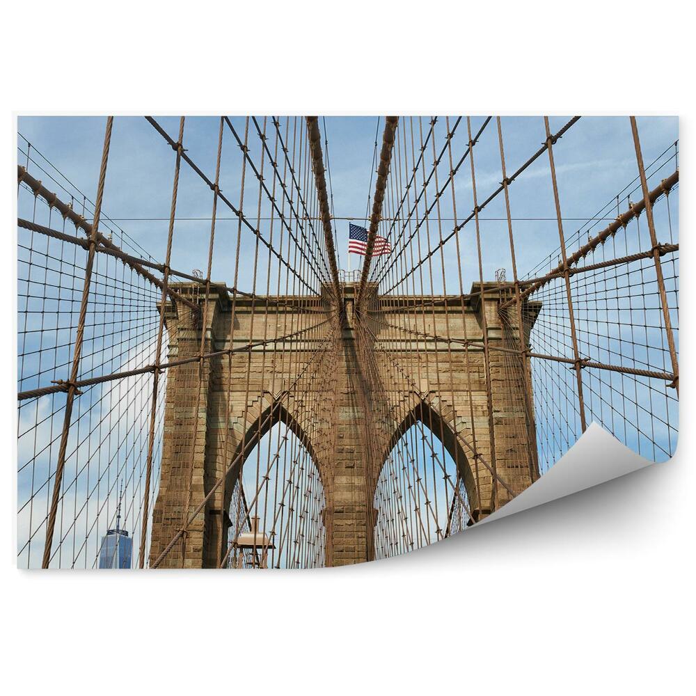Decor fototapet Podul Brooklyn Bridge America frânghie de aproape