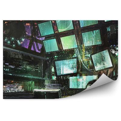 Fototapet vintage Centrul De Comandă Monitorizează Navele Spațiale