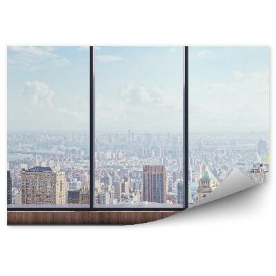 Fototapet pentru perete Vedere a orașului de sus din afara ferestrei