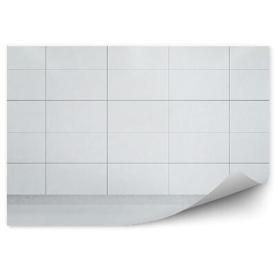 Decor fototapet Perete De Gresie Albă Cu Model Dungi În Carouri