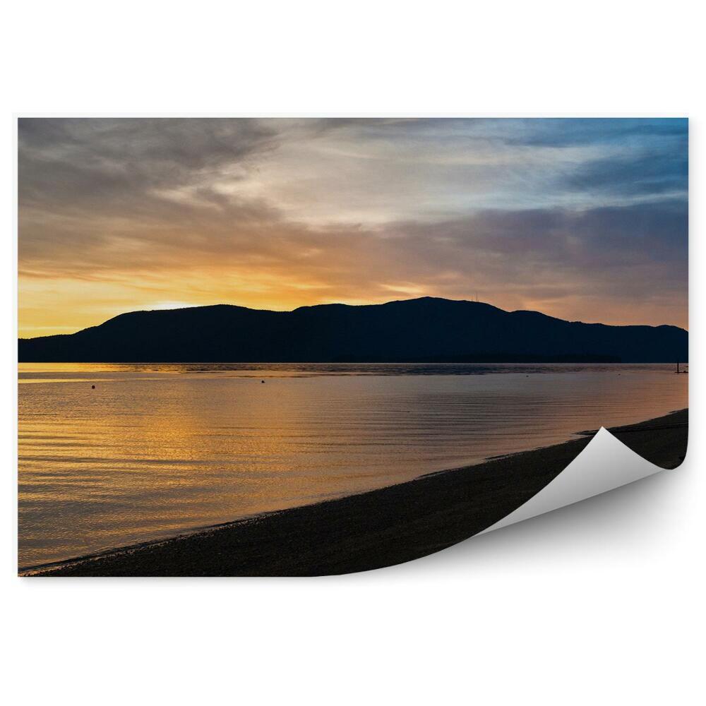 Fototapet perete Apus De Soare San Juan Clădire Din Lemn Ocean Islanda