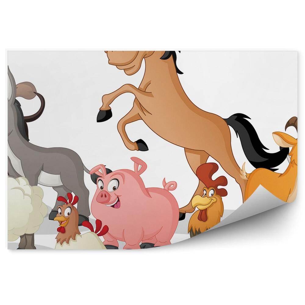 Decor fototapet Animale rurale de basm pentru copii