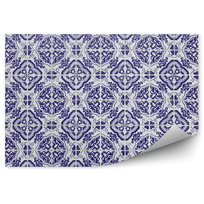 Fototapet vintage Model Plăci Ceramice Fundal Alb Albastru Abstractie