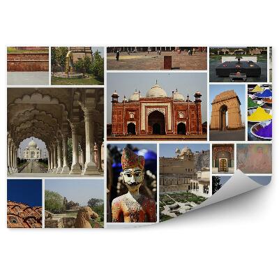 Fototapet vintage India colaj arhitectura cladiri condimente cultura
