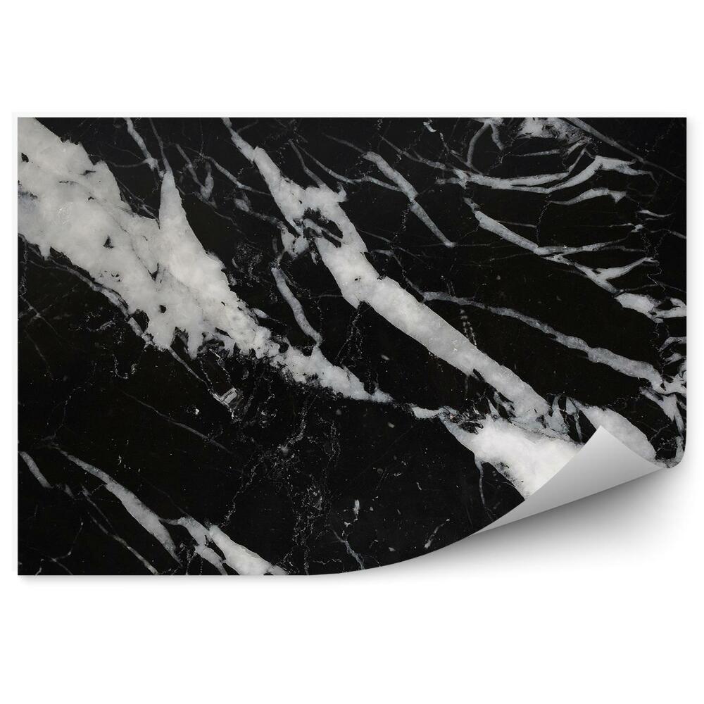 Fototapet vintage Prim-Plan De Marmură Albă Și Neagră