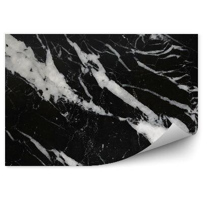 Fototapet vintage Prim-Plan De Marmură Albă Și Neagră