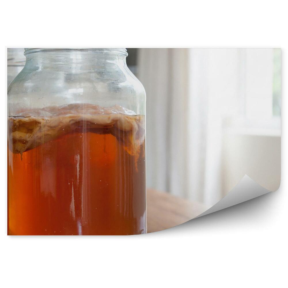 Fototapet pentru perete Borcane de ceai pe masa de bucătărie