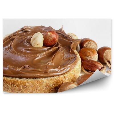 Fototapet perete Feliie de paine cu crema de ciocolata si nuci