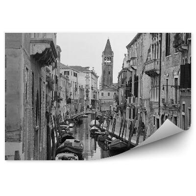 Fototapet pentru perete Sepia Mic Canal Veneția Italia Bărci