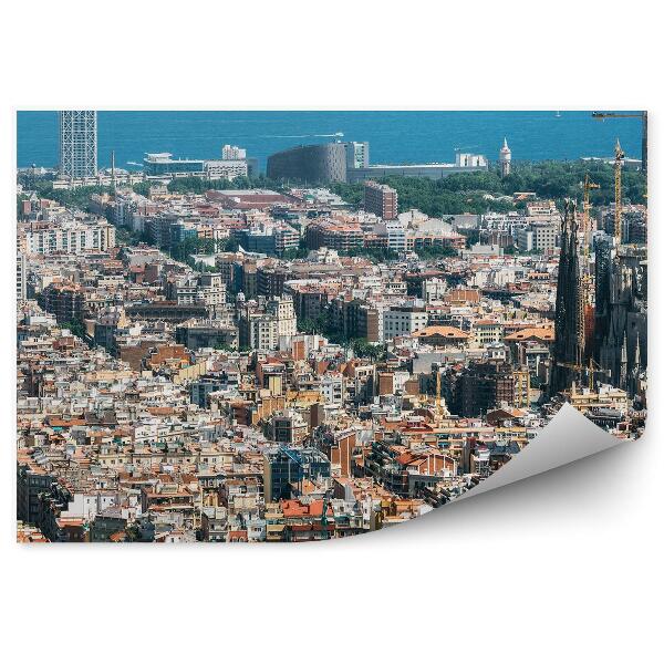 Fototapet vintage Panorama Sagra Familia A Orașului Barcelona
