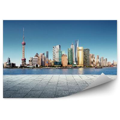 Fototapet pentru perete Zgârie-Nori Shanghai Orizontul Orașului Pasarela Oceanică